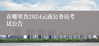 在哪里查2024云南公务员考试公告