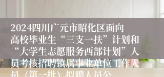 2024四川广元市昭化区面向高校毕业生“三支一扶”计划和“大学生志愿服务西部计划”人员考核招聘镇属事业单位工作人员（第一批）拟聘人员公