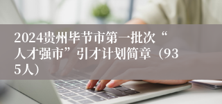 2024贵州毕节市第一批次“人才强市”引才计划简章（935人）