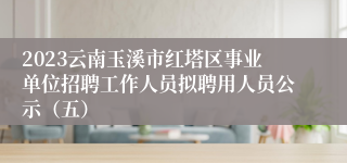 2023云南玉溪市红塔区事业单位招聘工作人员拟聘用人员公示（五）