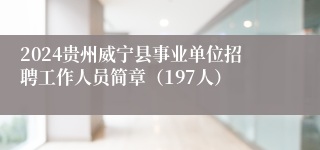 2024贵州威宁县事业单位招聘工作人员简章（197人）