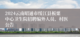 2024云南昭通市绥江县板栗中心卫生院招聘编外人员、村医公告