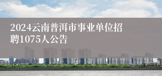 2024云南普洱市事业单位招聘1075人公告