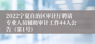 2022宁夏自治区审计厅聘请专业人员辅助审计工作44人公告（第1号）