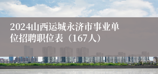 2024山西运城永济市事业单位招聘职位表（167人）