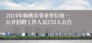 2024年仙桃市事业单位统一公开招聘工作人员255人公告