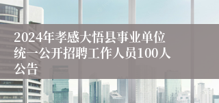 2024年孝感大悟县事业单位统一公开招聘工作人员100人公告