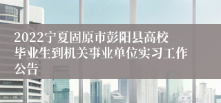 2022宁夏固原市彭阳县高校毕业生到机关事业单位实习工作公告