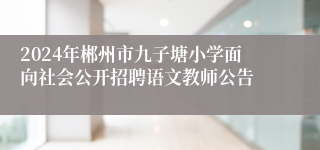 2024年郴州市九子塘小学面向社会公开招聘语文教师公告