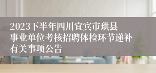 2023下半年四川宜宾市珙县事业单位考核招聘体检环节递补有关事项公告