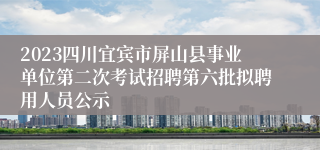 2023四川宜宾市屏山县事业单位第二次考试招聘第六批拟聘用人员公示