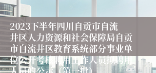 2023下半年四川自贡市自流井区人力资源和社会保障局自贡市自流井区教育系统部分事业单位公开考核聘用工作人员拟聘用人员的公示（第一批）