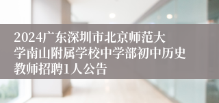 2024广东深圳市北京师范大学南山附属学校中学部初中历史教师招聘1人公告