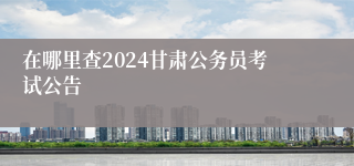 在哪里查2024甘肃公务员考试公告