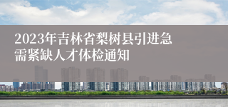 2023年吉林省梨树县引进急需紧缺人才体检通知