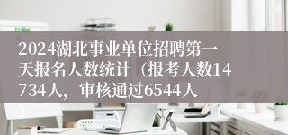 2024湖北事业单位招聘第一天报名人数统计（报考人数14734人，审核通过6544人）