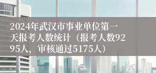 2024年武汉市事业单位第一天报考人数统计（报考人数9295人，审核通过5175人）