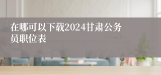 在哪可以下载2024甘肃公务员职位表