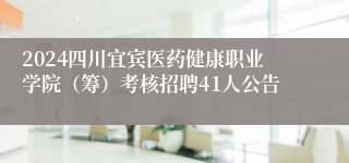 2024四川宜宾医药健康职业学院（筹）考核招聘41人公告