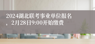 2024湖北联考事业单位报名，2月28日9:00开始缴费