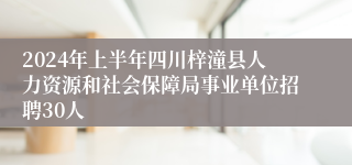 2024年上半年四川梓潼县人力资源和社会保障局事业单位招聘30人