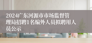 2024广东河源市市场监督管理局招聘1名编外人员拟聘用人员公示