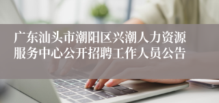 广东汕头市潮阳区兴潮人力资源服务中心公开招聘工作人员公告