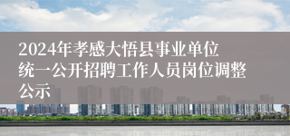 2024年孝感大悟县事业单位统一公开招聘工作人员岗位调整公示