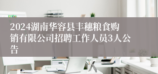 2024湖南华容县丰穗粮食购销有限公司招聘工作人员3人公告