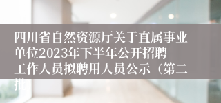 四川省自然资源厅关于直属事业单位2023年下半年公开招聘工作人员拟聘用人员公示（第二批）
