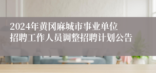 2024年黄冈麻城市事业单位招聘工作人员调整招聘计划公告