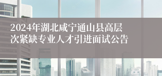2024年湖北咸宁通山县高层次紧缺专业人才引进面试公告