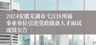 2024安徽芜湖市弋江区所属事业单位引进党政储备人才面试成绩公告