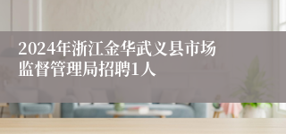 2024年浙江金华武义县市场监督管理局招聘1人