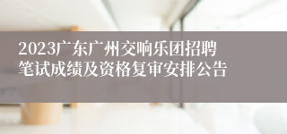 2023广东广州交响乐团招聘笔试成绩及资格复审安排公告