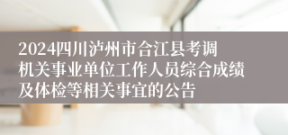 2024四川泸州市合江县考调机关事业单位工作人员综合成绩及体检等相关事宜的公告