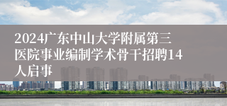 2024广东中山大学附属第三医院事业编制学术骨干招聘14人启事