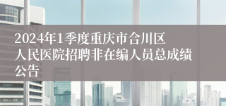 2024年1季度重庆市合川区人民医院招聘非在编人员总成绩公告