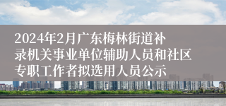 2024年2月广东梅林街道补录机关事业单位辅助人员和社区专职工作者拟选用人员公示