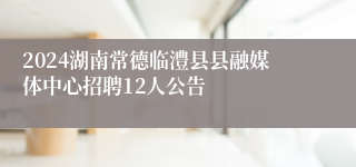 2024湖南常德临澧县县融媒体中心招聘12人公告 