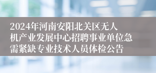 2024年河南安阳北关区无人机产业发展中心招聘事业单位急需紧缺专业技术人员体检公告