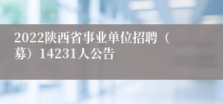 2022陕西省事业单位招聘（募）14231人公告