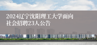 2024辽宁沈阳理工大学面向社会招聘23人公告