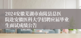 2024安徽芜湖市南陵县总医院赴安徽医科大学招聘应届毕业生面试成绩公告