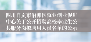 四川自贡市沿滩区就业创业促进中心关于公开招聘高校毕业生公共服务岗拟聘用人员名单的公示