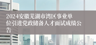 2024安徽芜湖市湾区事业单位引进党政储备人才面试成绩公告