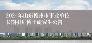 2024年山东德州市事业单位长期引进博士研究生公告