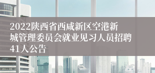 2022陕西省西咸新区空港新城管理委员会就业见习人员招聘41人公告