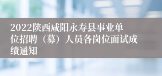 2022陕西咸阳永寿县事业单位招聘（募）人员各岗位面试成绩通知