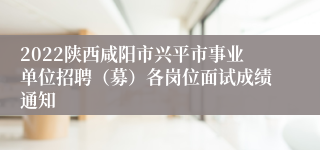 2022陕西咸阳市兴平市事业单位招聘（募）各岗位面试成绩通知